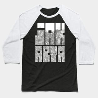 Jakarta, Indonesia City Map Typography - Light Baseball T-Shirt